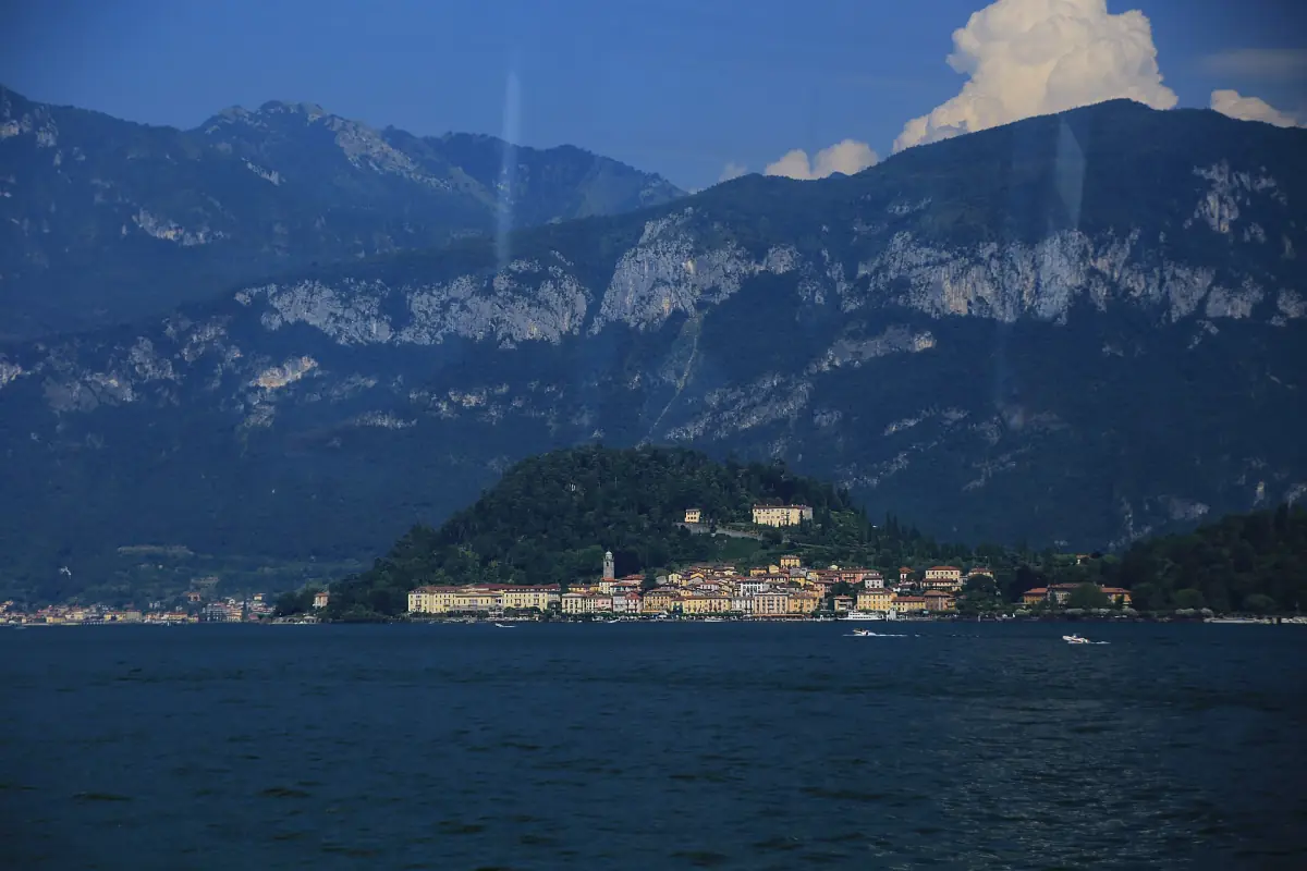 Bellagio on its promontory seen from the lake