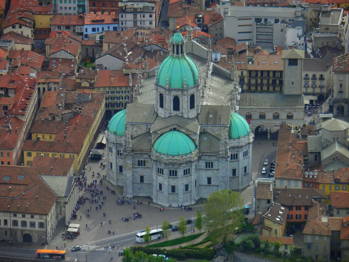 The dome of Como Cathedral above the old town