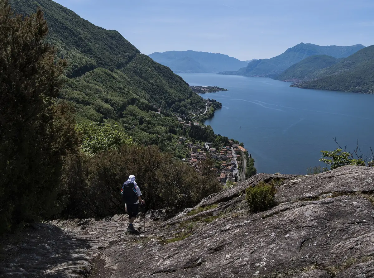 A hiker on the Sentiero del Viandante