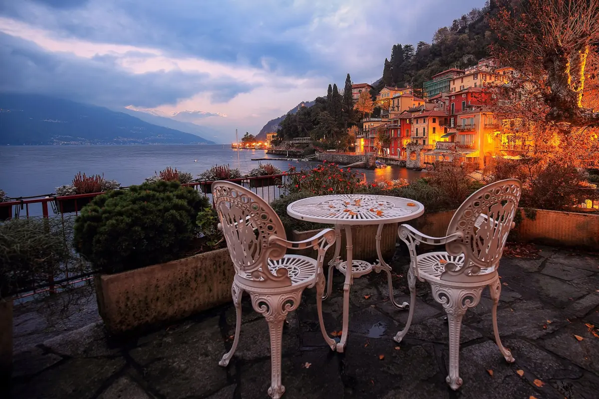 A terrace above Varenna in the evening